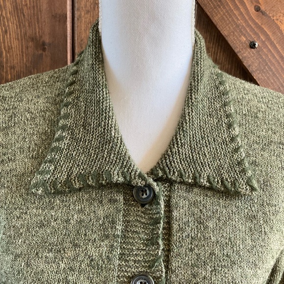 Bushwacker Women’s Cardigan Cotton Wool and Linen size Large Green Button Up - Picture 3 of 9